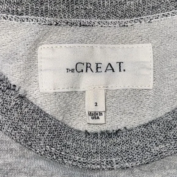 The Great. The Shrunken Bib Sweatshirt Heather Grey Medium - Picture 11 of 14